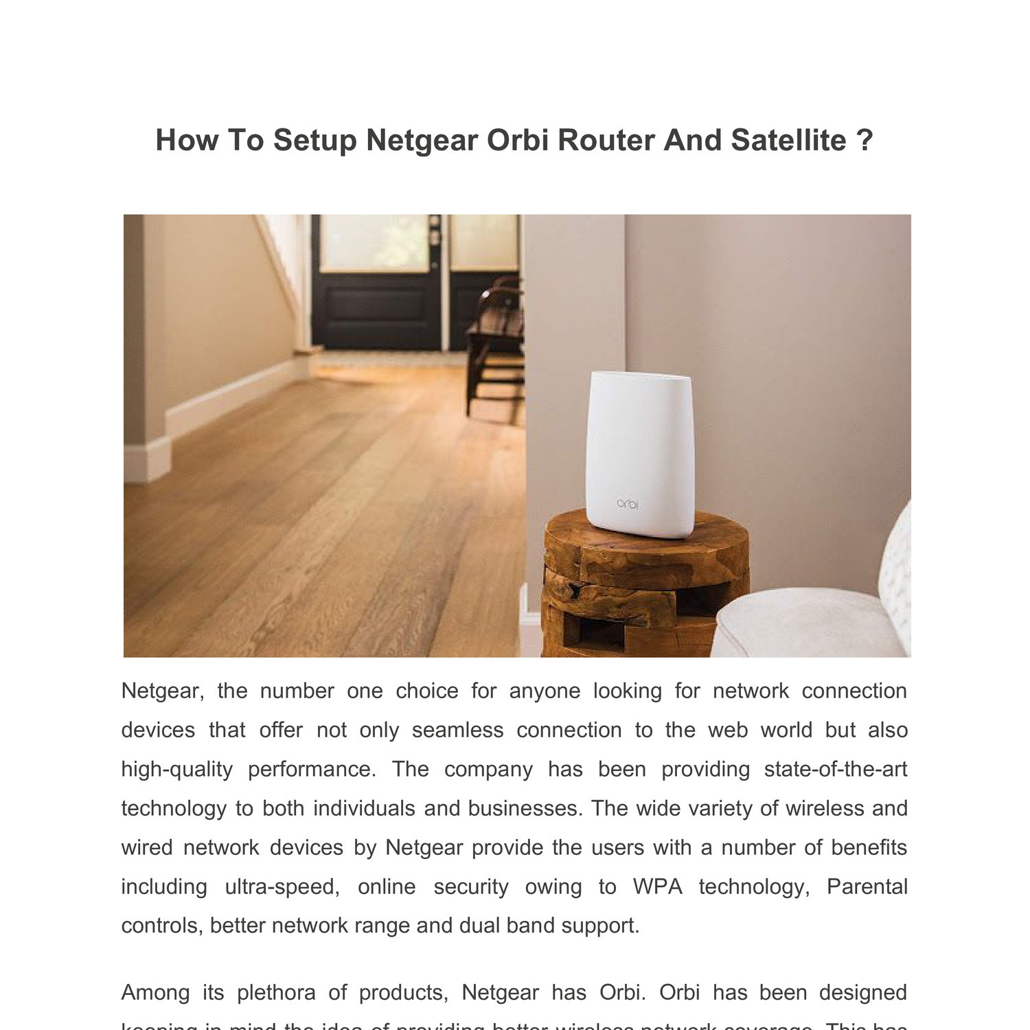 How To Setup Netgear Orbi Router And Satellite.pdf | DocDroid