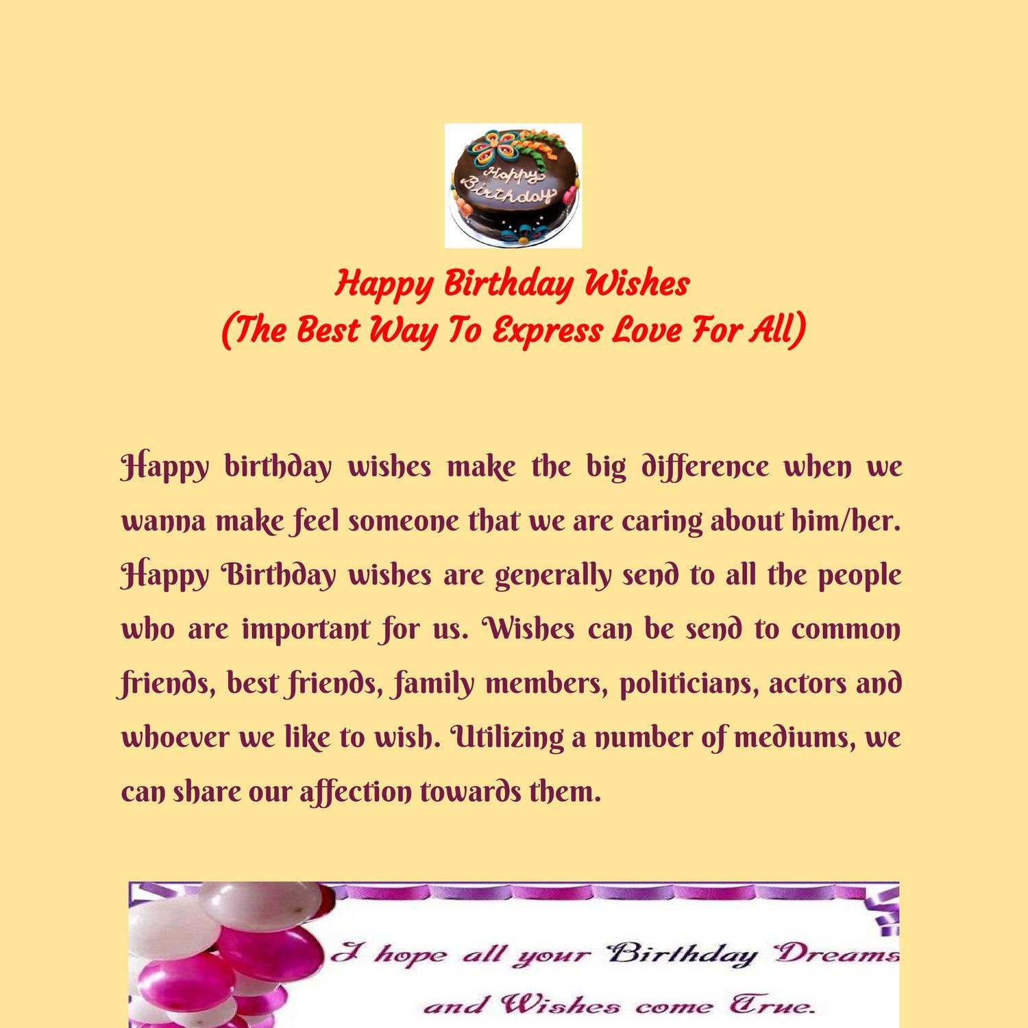 Happy Birthday Wishes The Best Way To Express Love For All.pdf DocDroid