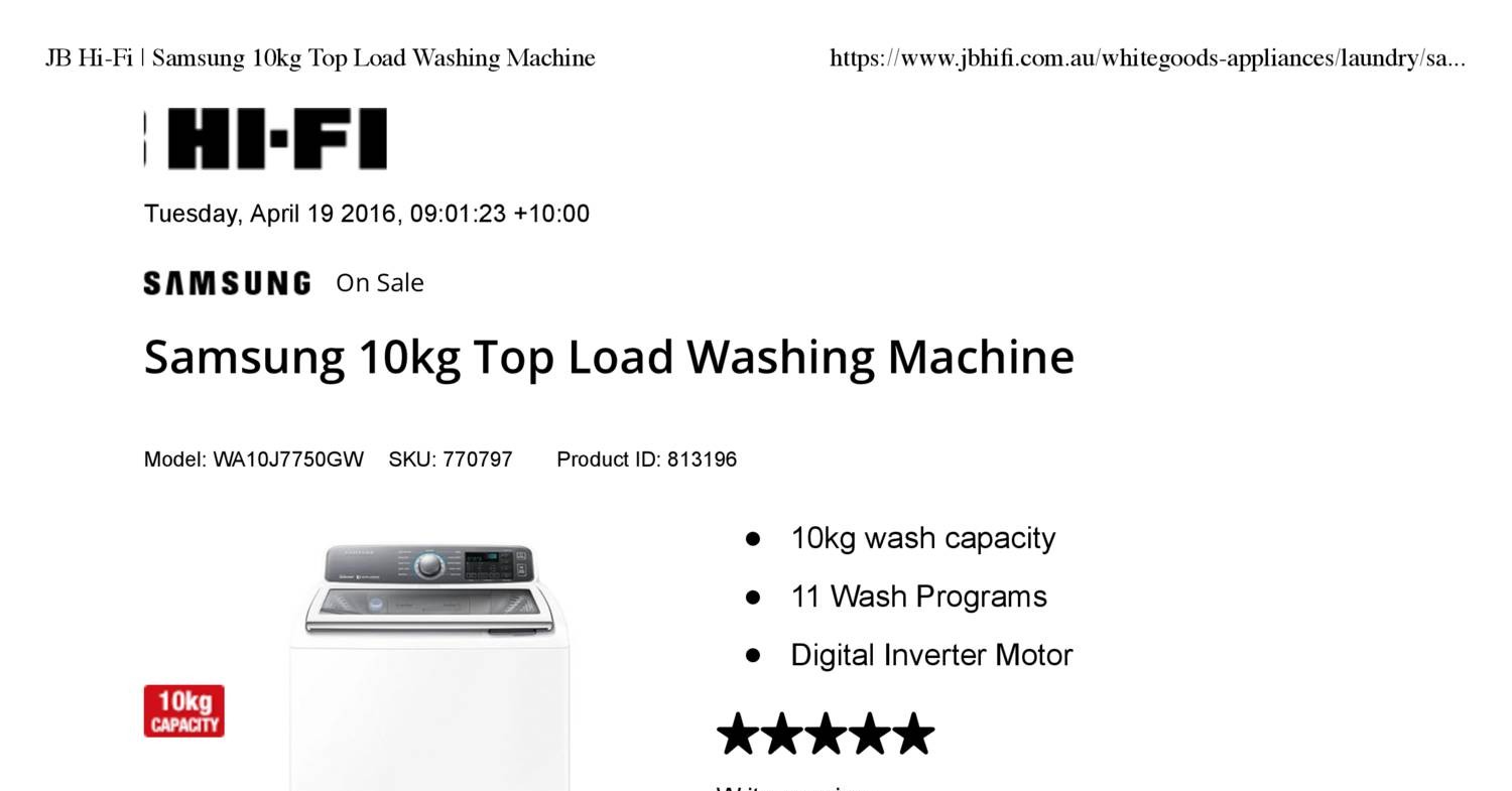 JB HiFi Samsung 10kg Top Load Washing Machine.pdf DocDroid
