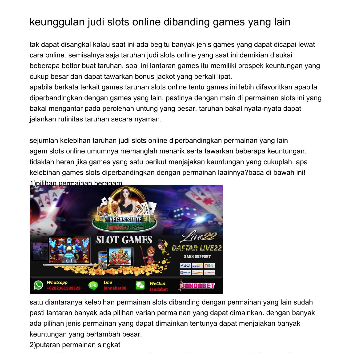 keunggulan judi slots online ketimbang games yang lainblfqb.pdf.pdf