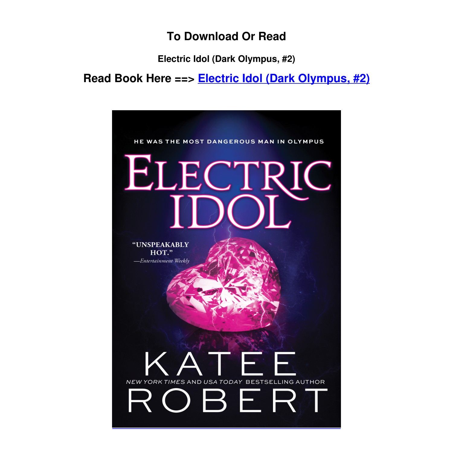 DOWNLOAD pdf Electric Idol Dark Olympus 2 BY Katee Robert.pdf DocDroid
