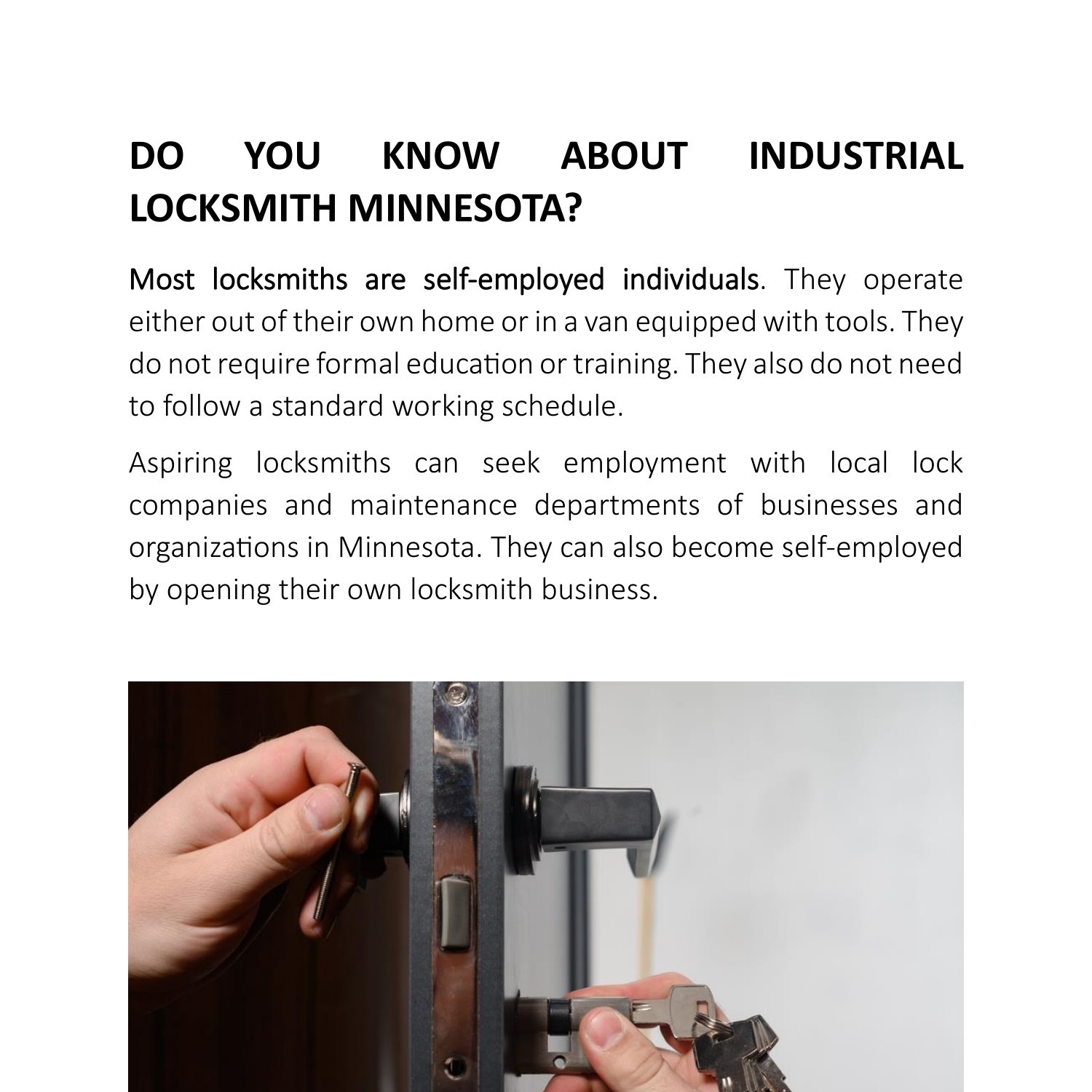 DO YOU KNOW ABOUT INDUSTRIAL LOCKSMITH MINNESOTA.pdf | DocDroid
