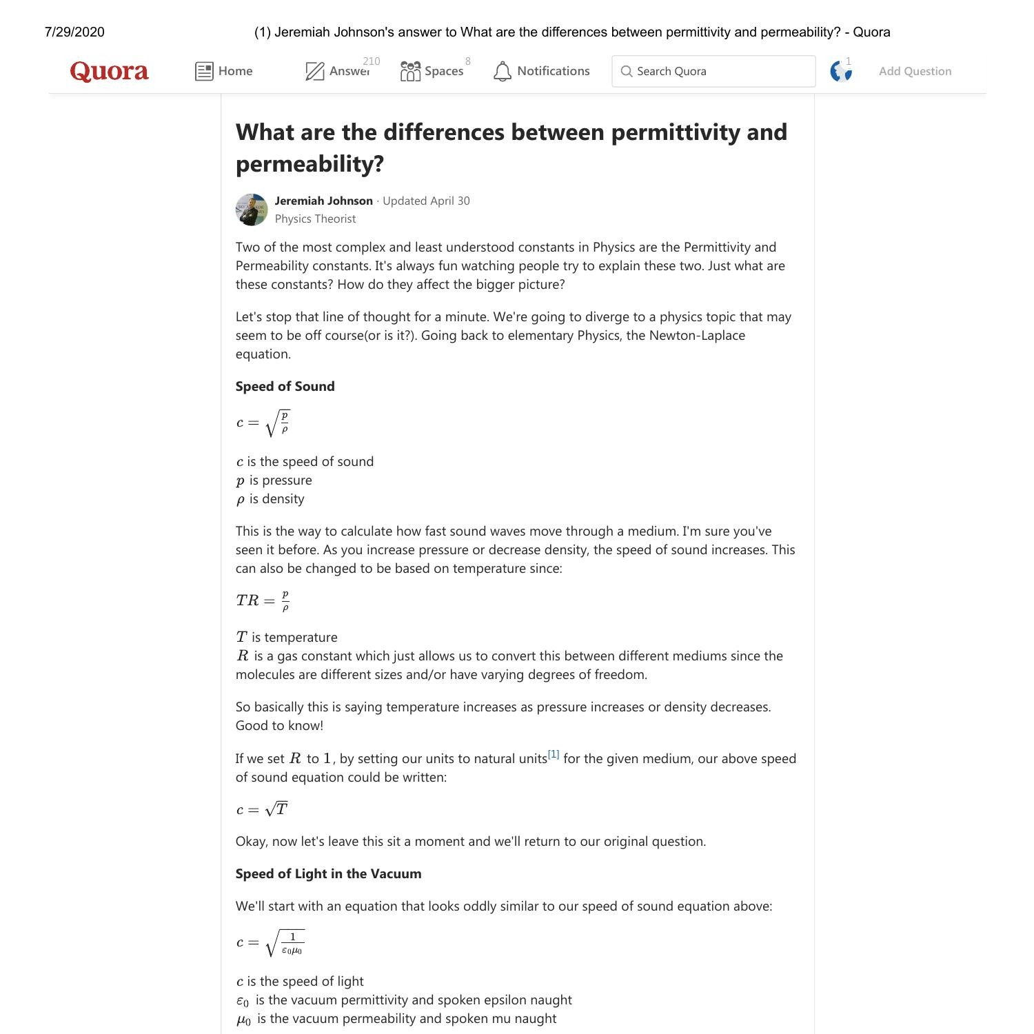  1 Jeremiah Johnson s Answer To What Are The Differences Between Permittivity And Permeability 
