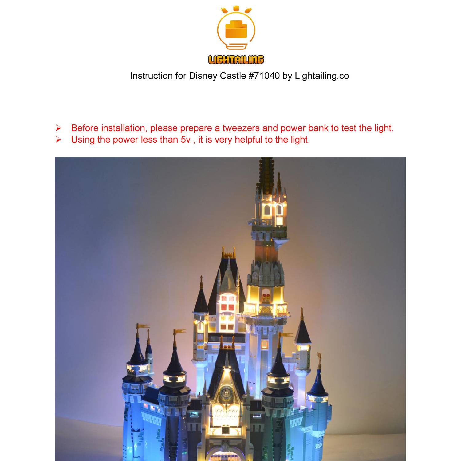 lightailing disney castle