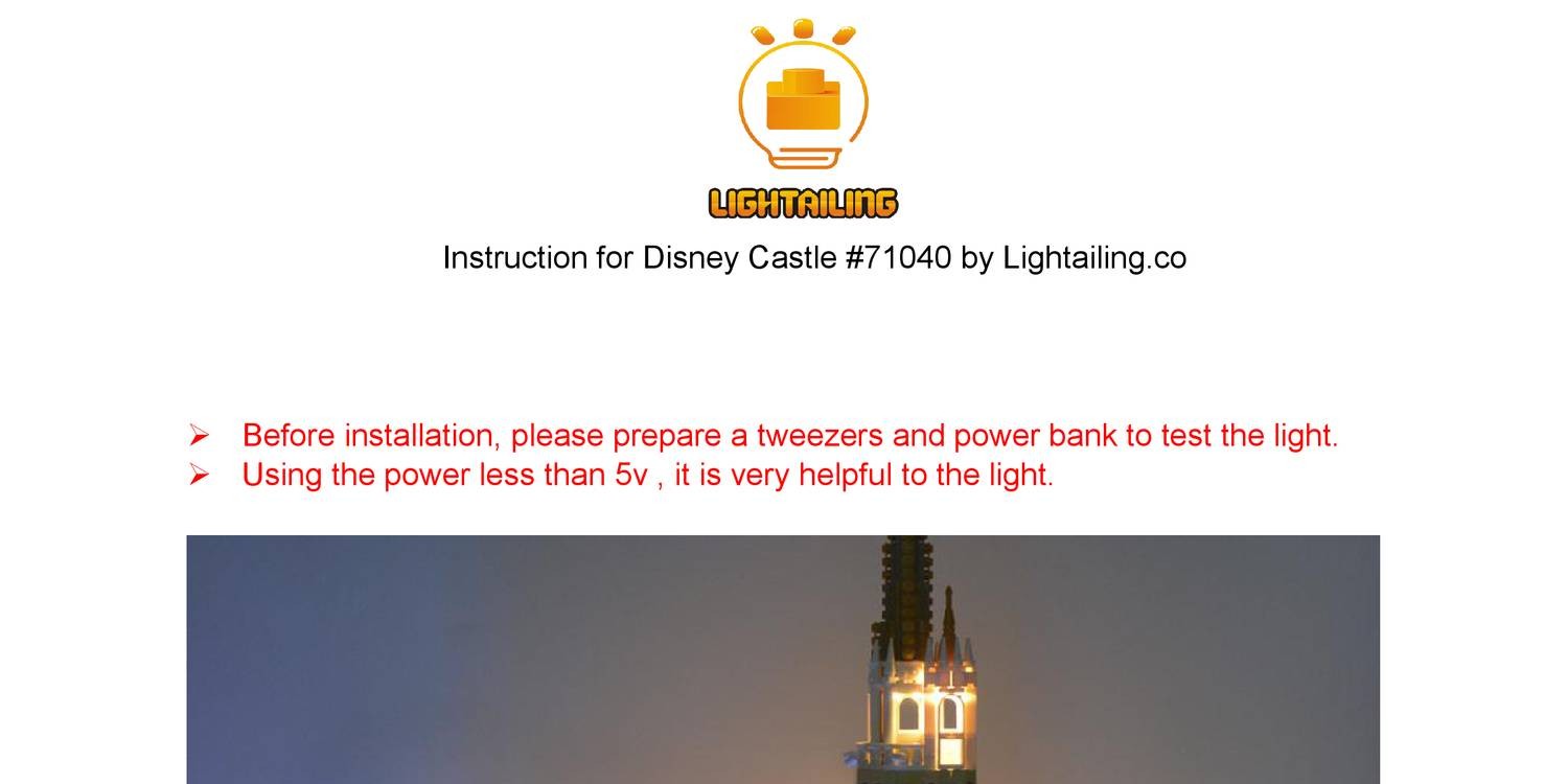 lightailing disney castle