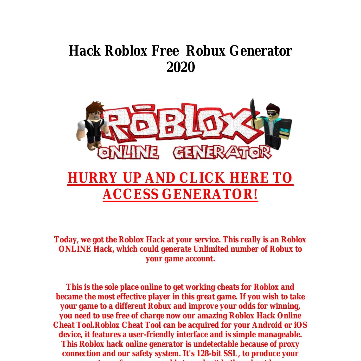 Free Robux Generatorcom Hack