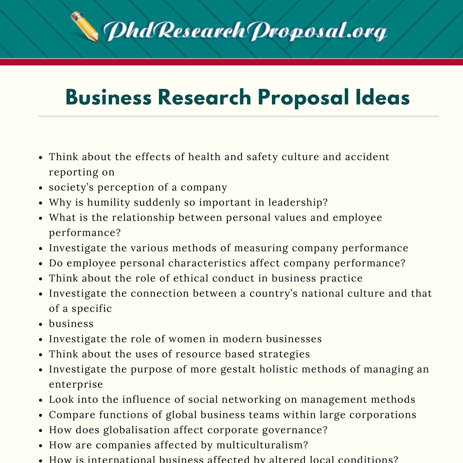 content of business research proposal