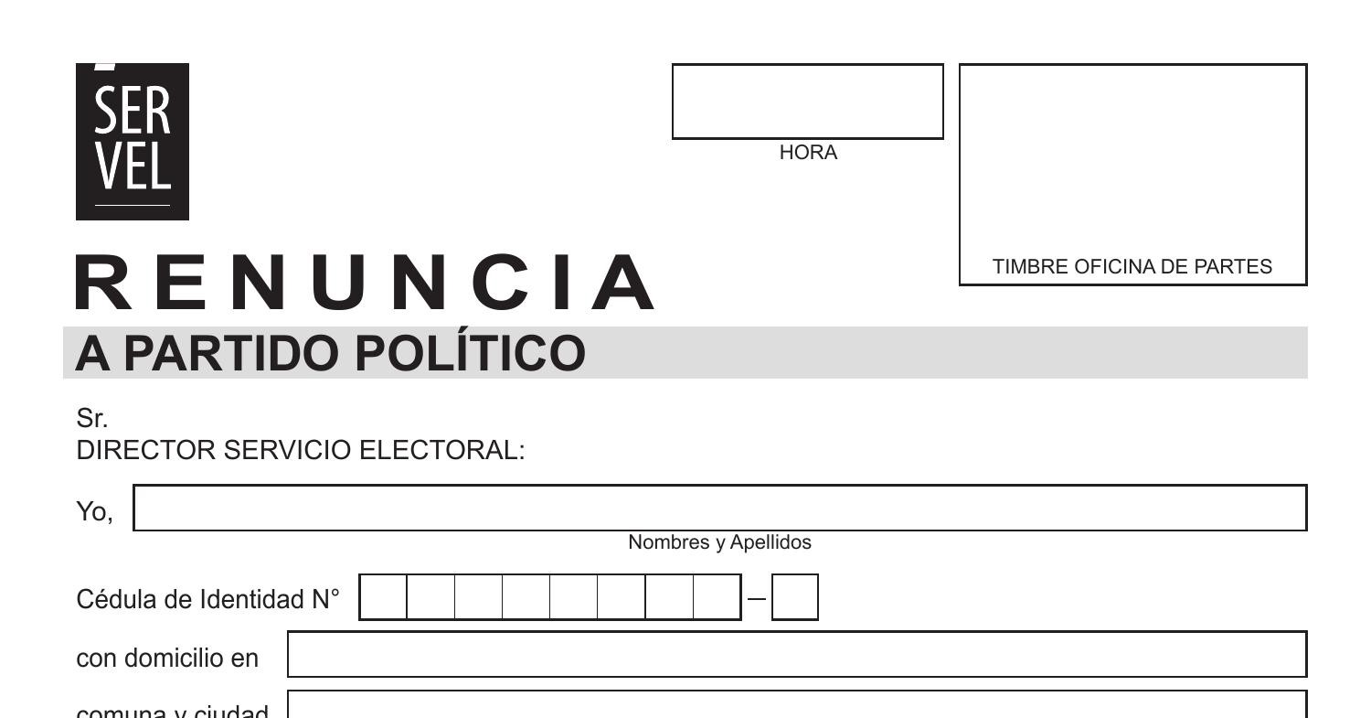 Formulario Renuncia Partido Político SERVEL.pdf | DocDroid