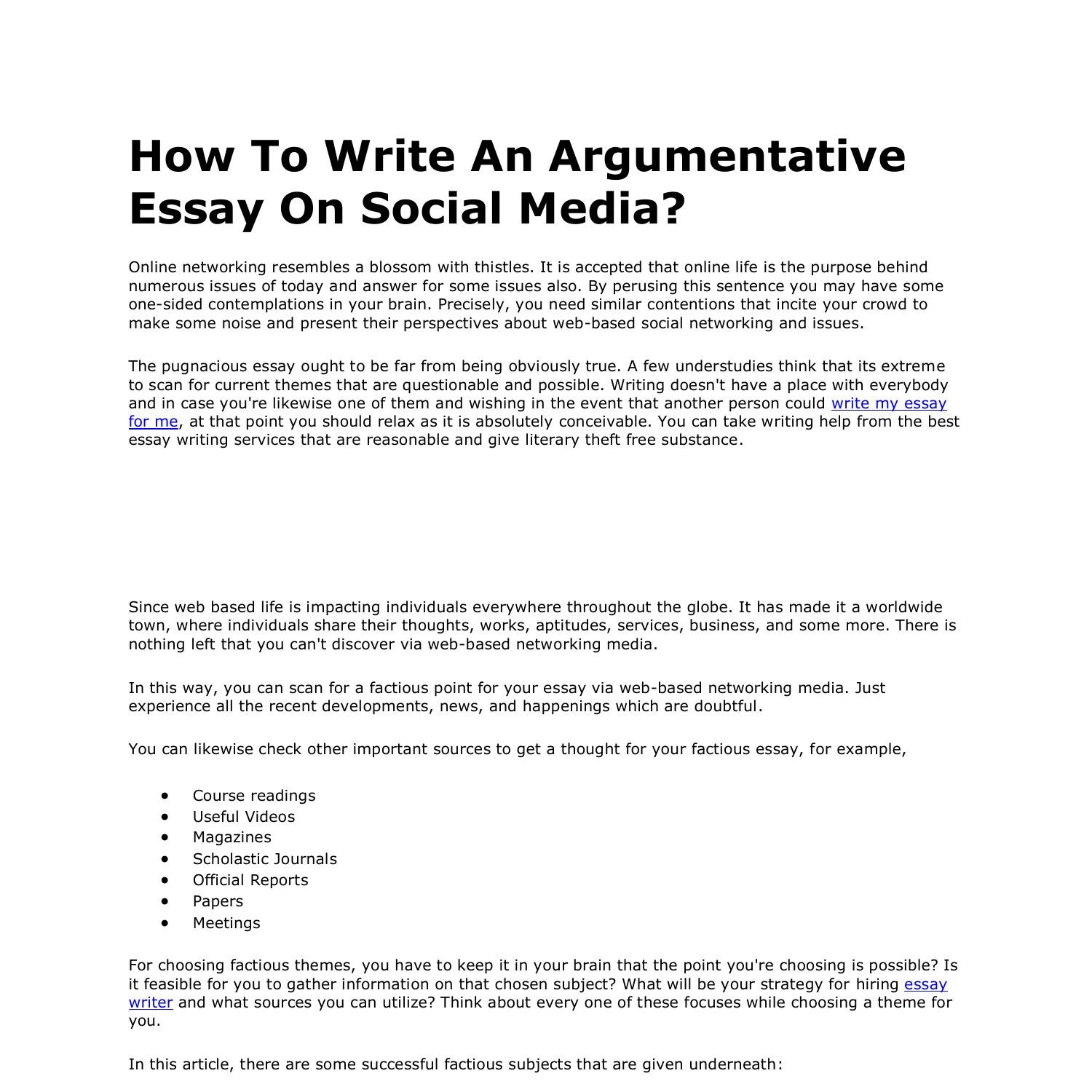 argumentative essay on benefits of social media