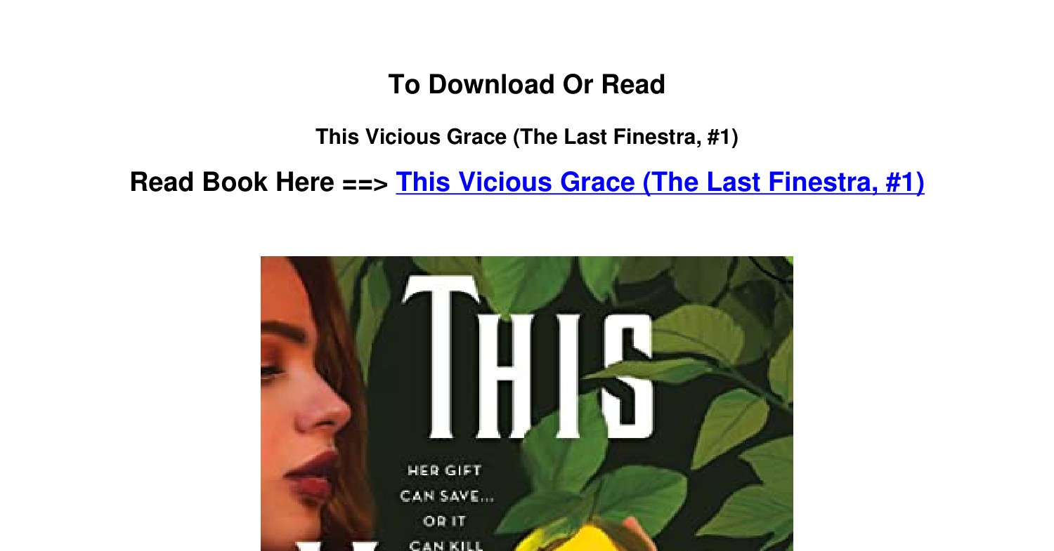 pdf download This Vicious Grace The Last Finestra 1 BY
