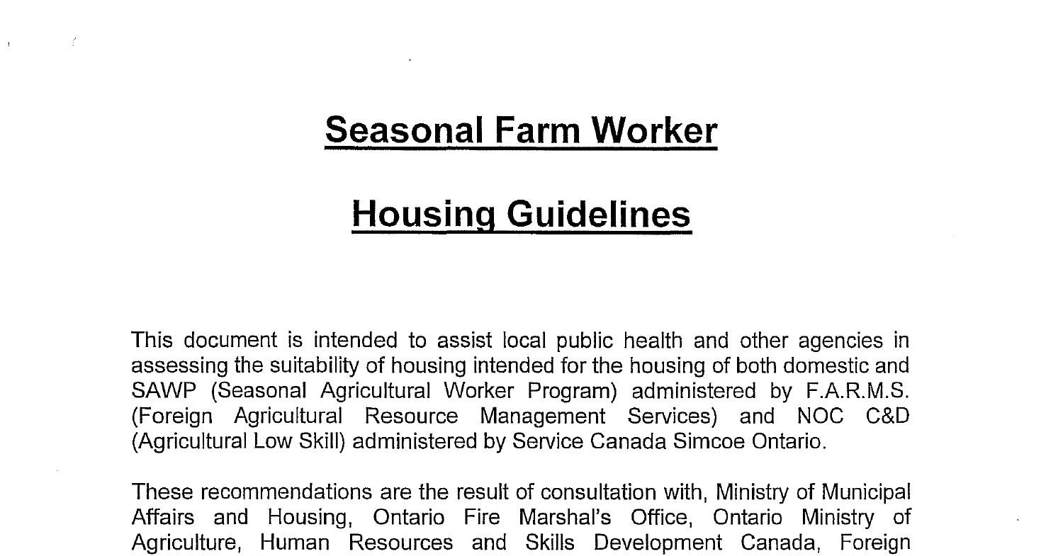 SeasonalWorkersHousingGuidelinesApril82010.pdf DocDroid