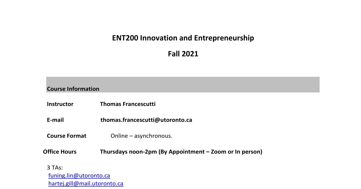 ENT200 Syllabus Fall 2021.docx | DocDroid