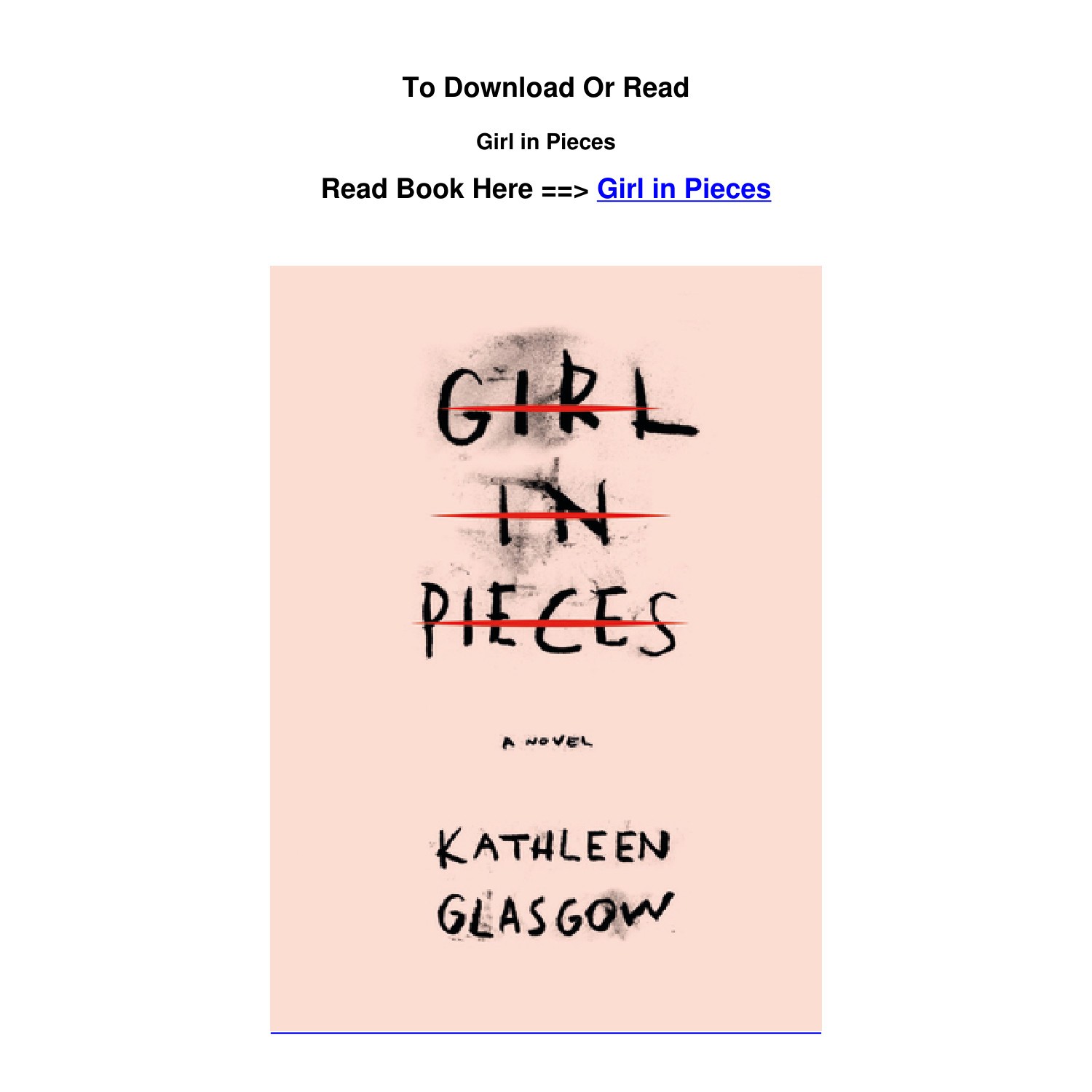 pdf Download Girl in Pieces BY Kathleen Glasgow.pdf