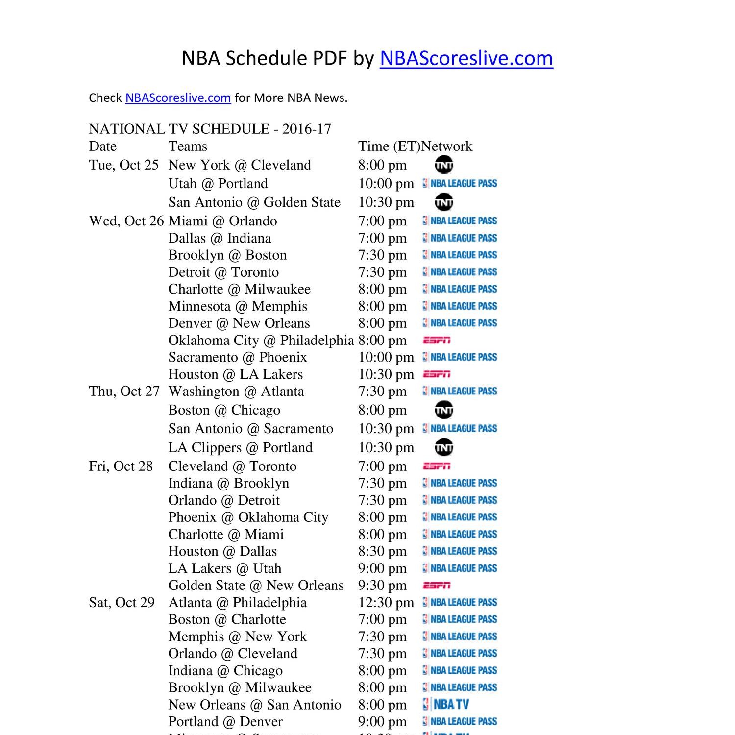 how does the nba schedule work