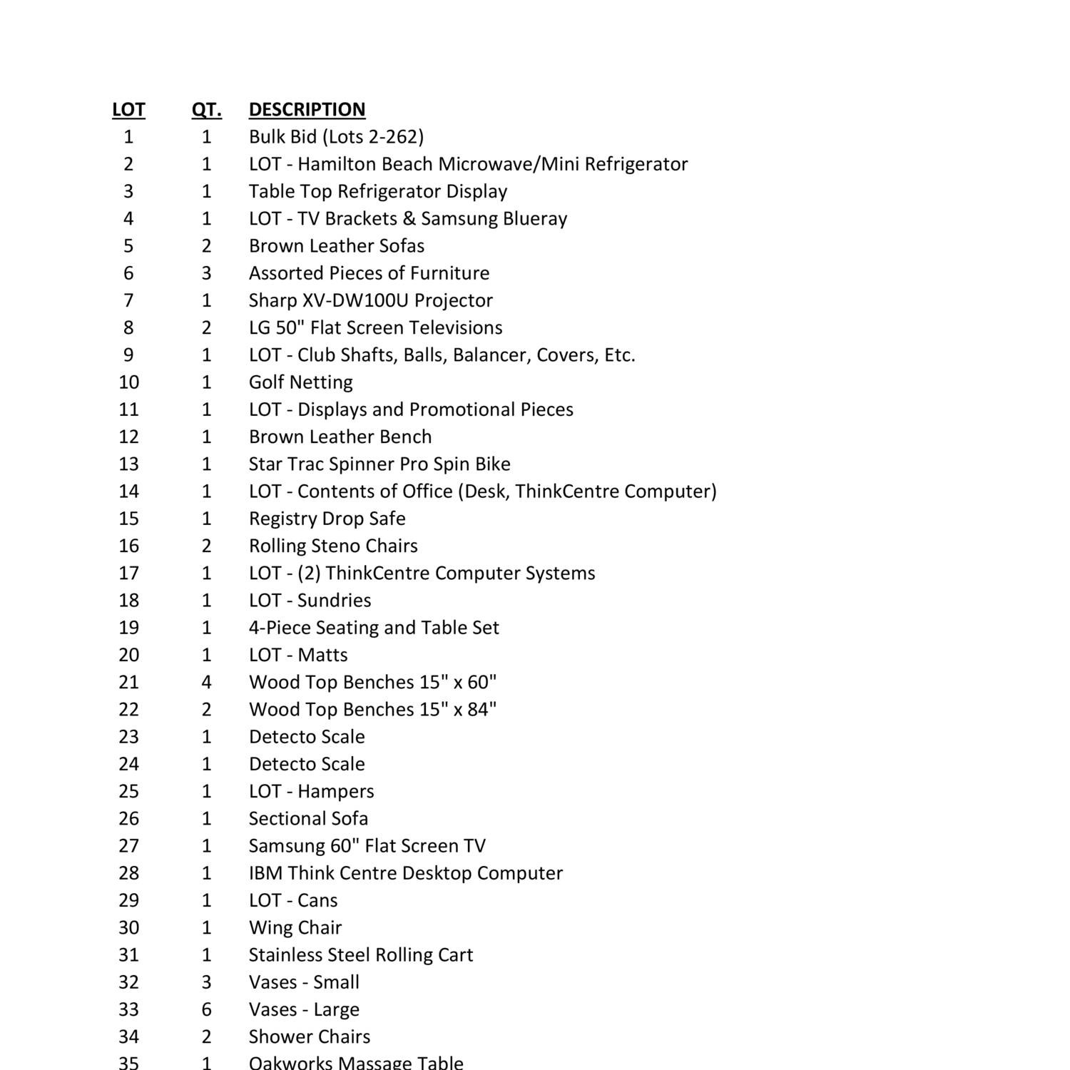 Clay Health Spa + Club Inventory.pdf | DocDroid