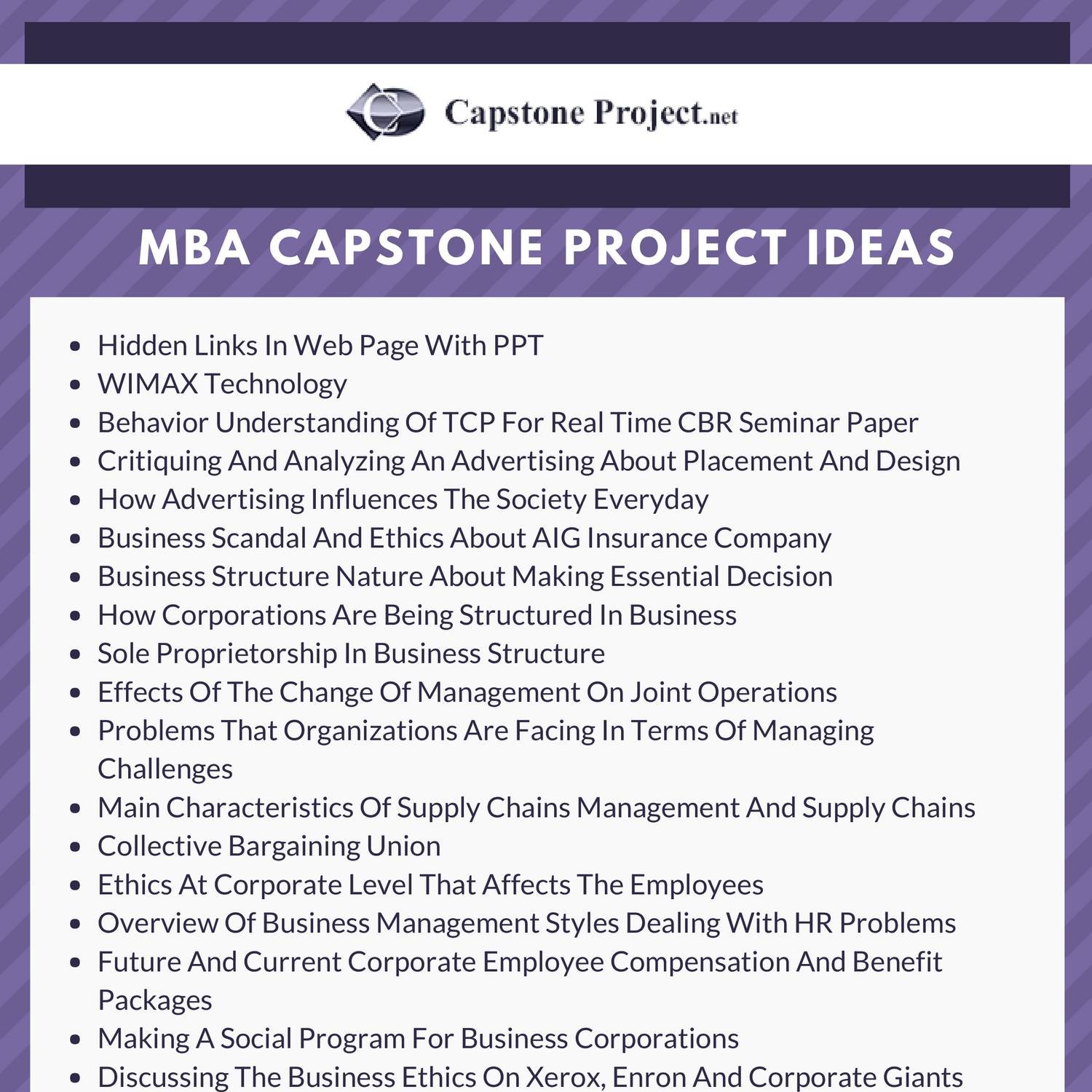 capstone project topics for mba marketing management