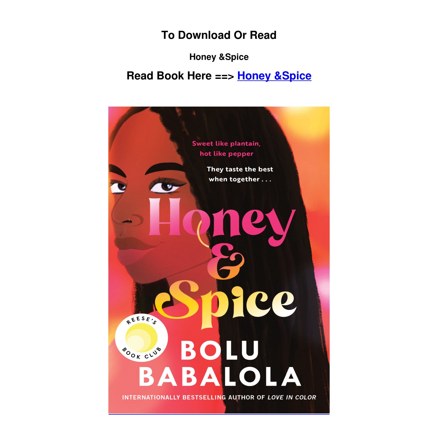 DOWNLOAD PDF Honey Spice by Bolu Babalola.pdf DocDroid