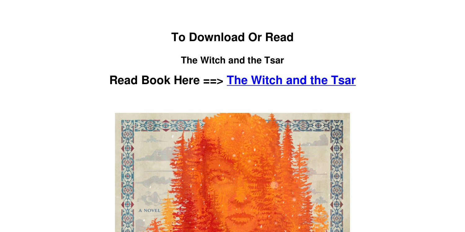 DOWNLOAD EPub The Witch And The Tsar BY Olesya Salnikova Gilmore.