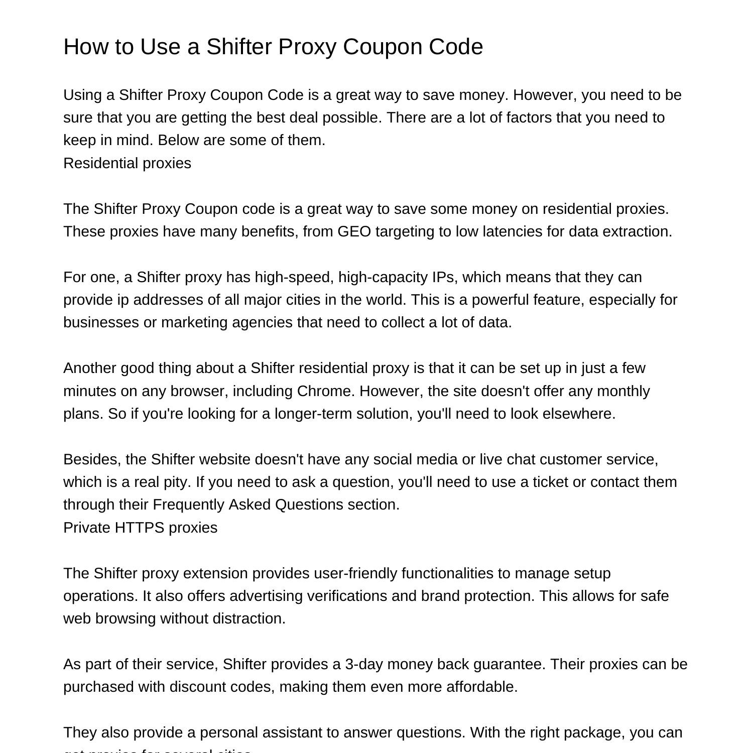 How to Use a Shifter Proxy Coupon Codegotte.pdf.pdf DocDroid