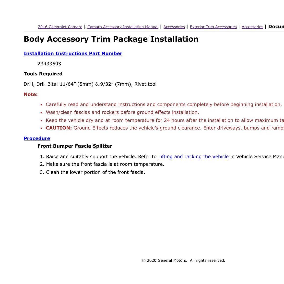 Camaro 4Piece Body Kit Installation Instructions.pdf DocDroid