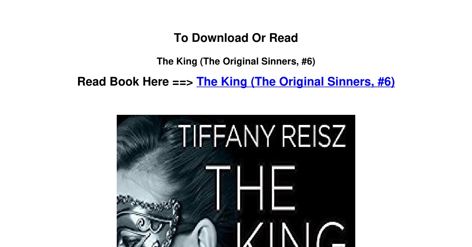 Download Epub The King The Original Sinners 6 By Tiffany Reisz Pdf