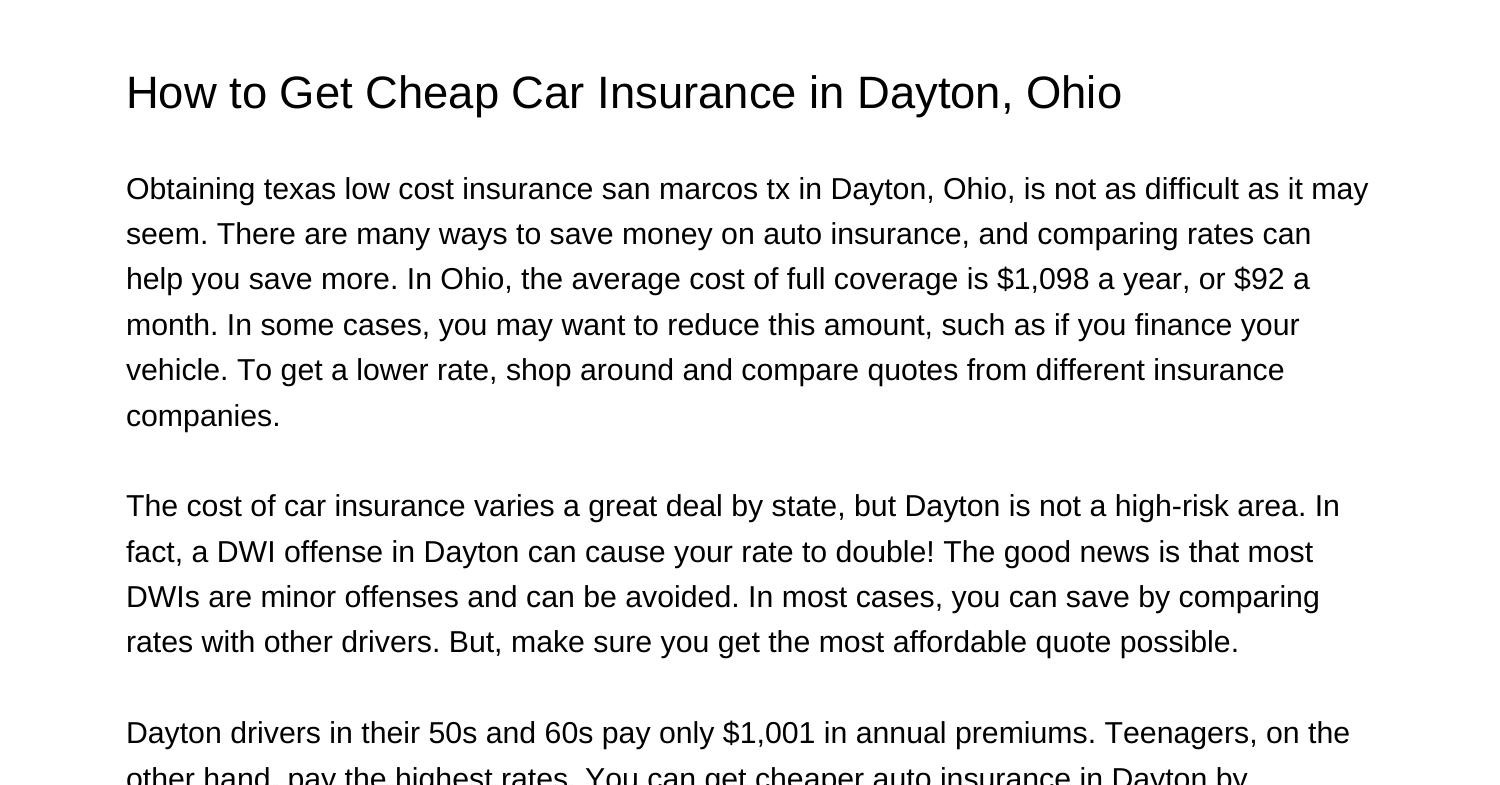How to Get Cheap Car Insurance in Dayton Ohiozgxnl.pdf.pdf DocDroid