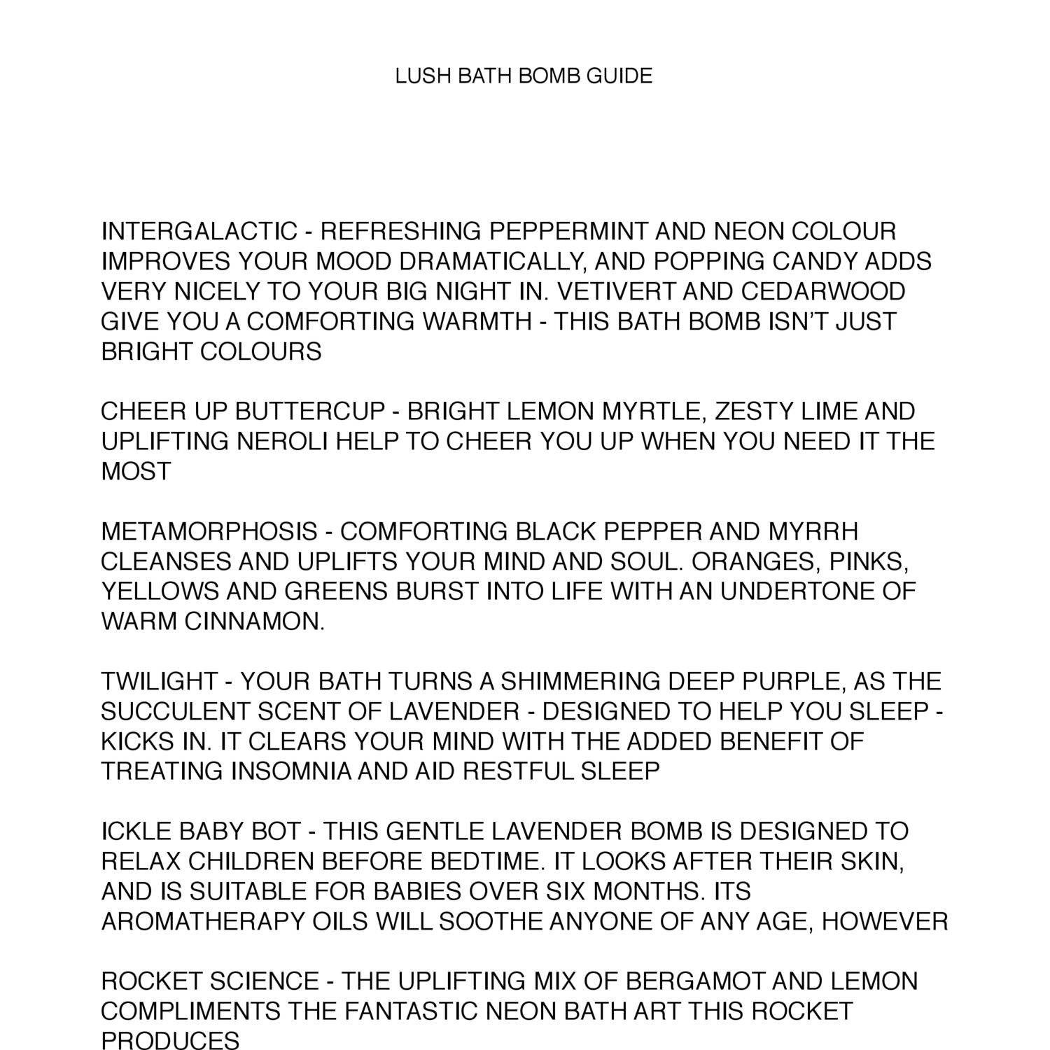 LUSH BATH BOMB GUIDE.pages DocDroid