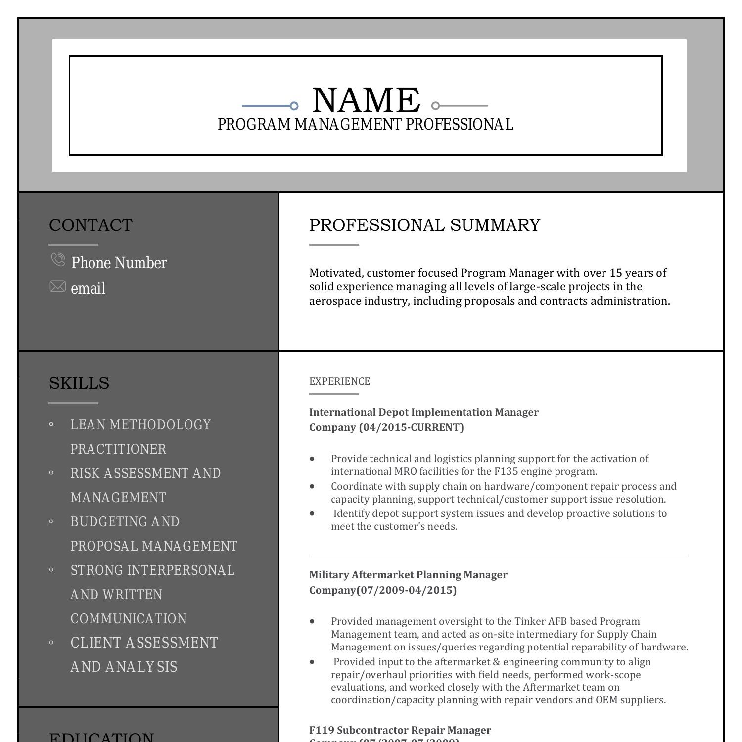 job resume template reddit