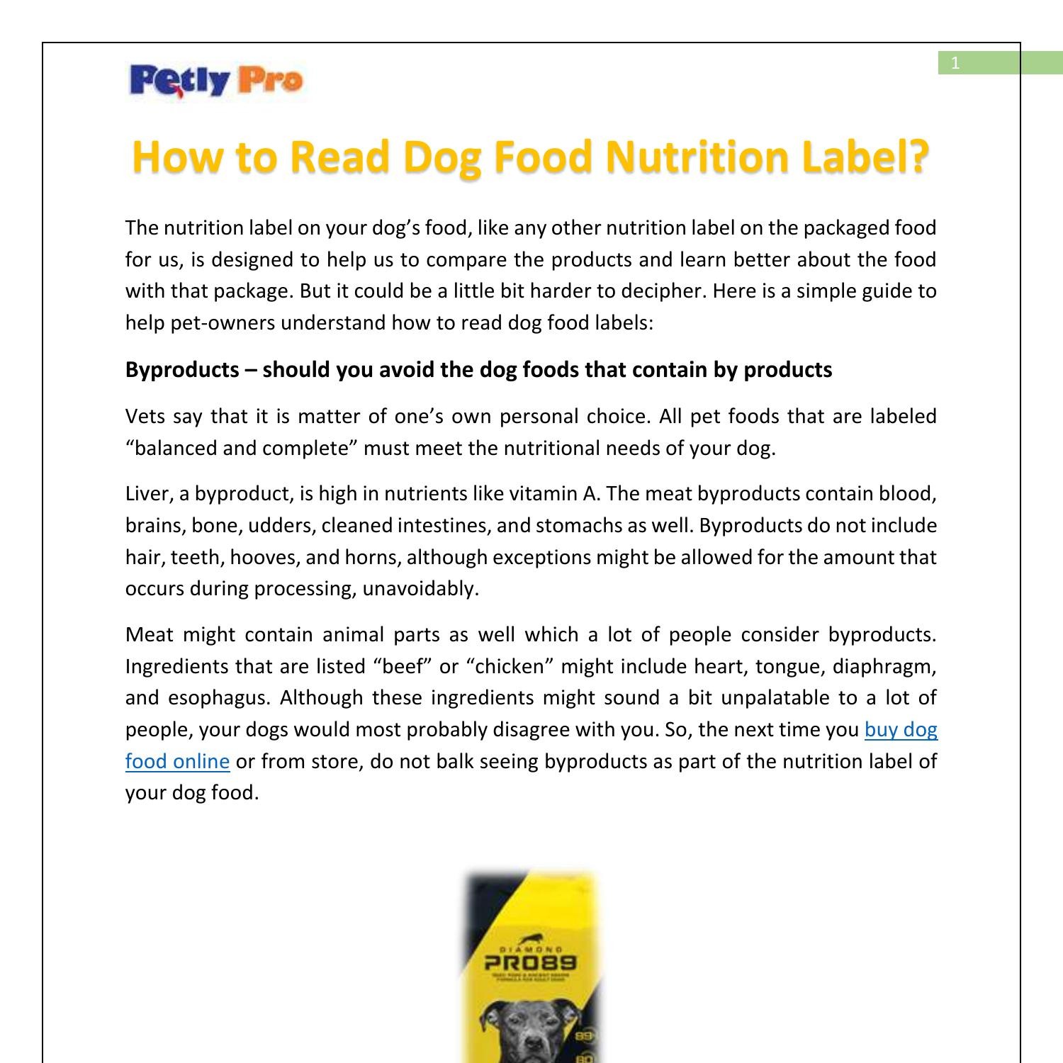 How to Read Dog Food Nutrition Label.pdf DocDroid