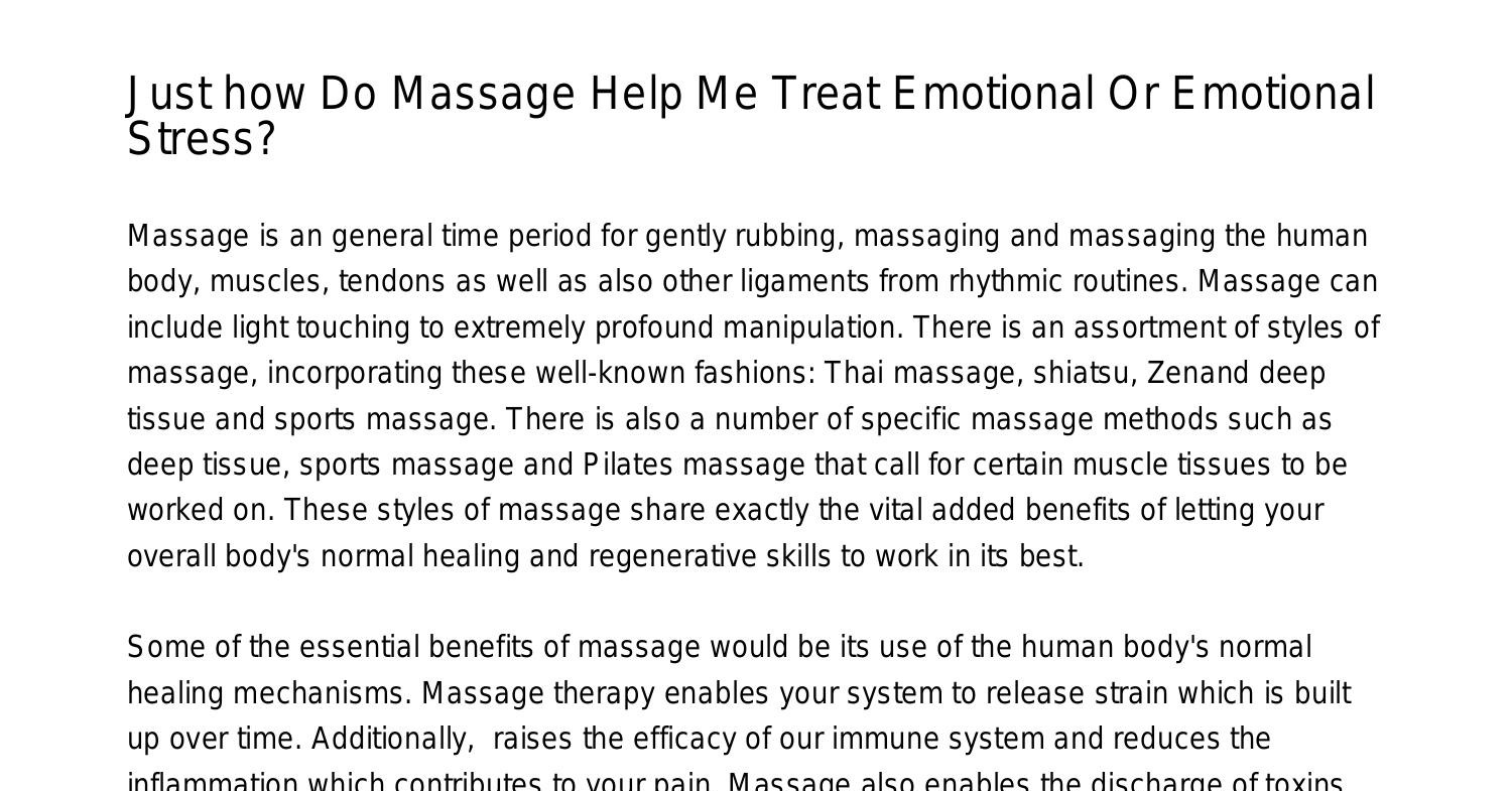 pHow Can Massage Therapy Help Me Treat Mental Or Emotional Stresslhmbf