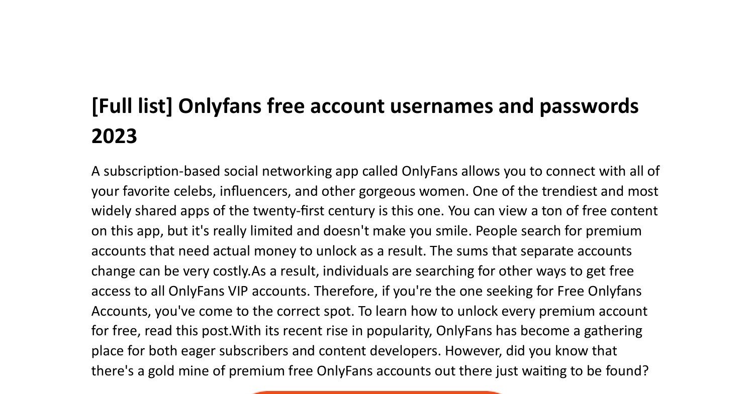 fulllistonlyfansfreeaccountusernamesandpasswords2023.pdf DocDroid