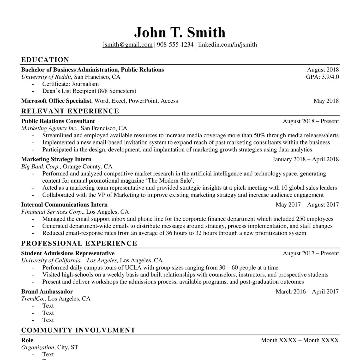 sample resume in docx format
