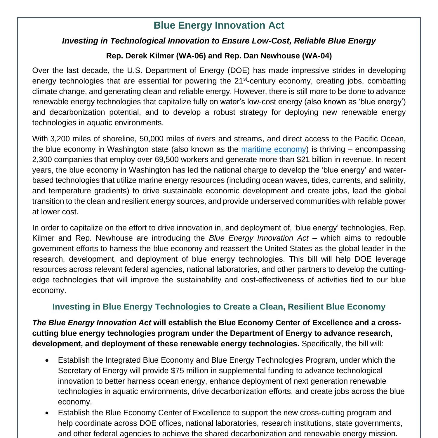 01.28.2022 Blue Energy Innovation Act One Pager_REVISED.docx DocDroid