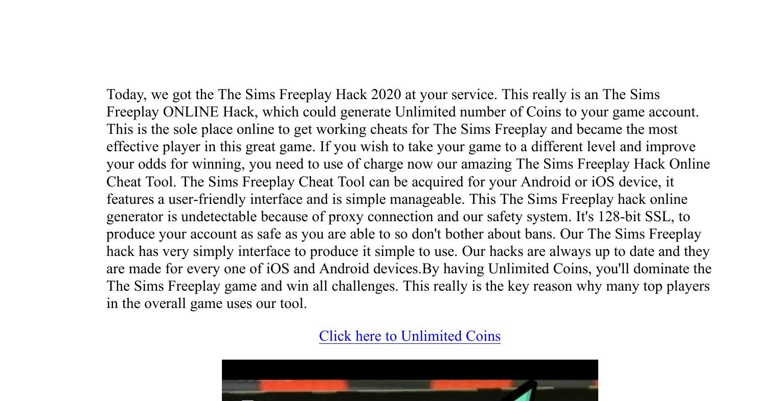 News The Sims Freeplay Hack Coins Generator 2020 Pdf Docdroid