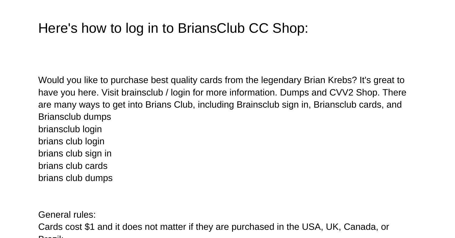 Get Your BriansClub Login Sign Up At Briansclub CC Shopjpmqt pdf pdf 