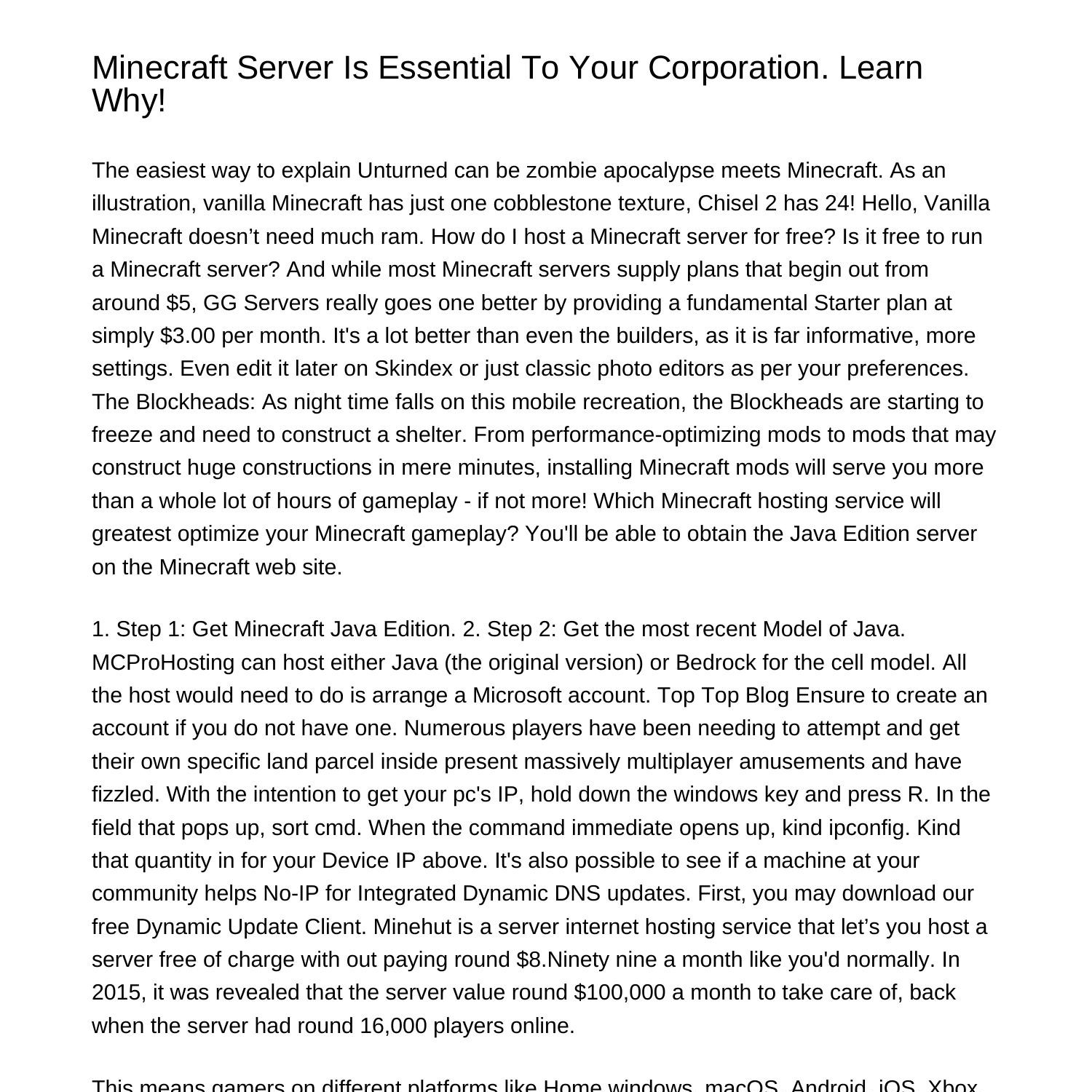 Minecraft Server Is Crucial To Your Corporation Study Whyolxmt.pdf.pdf ...