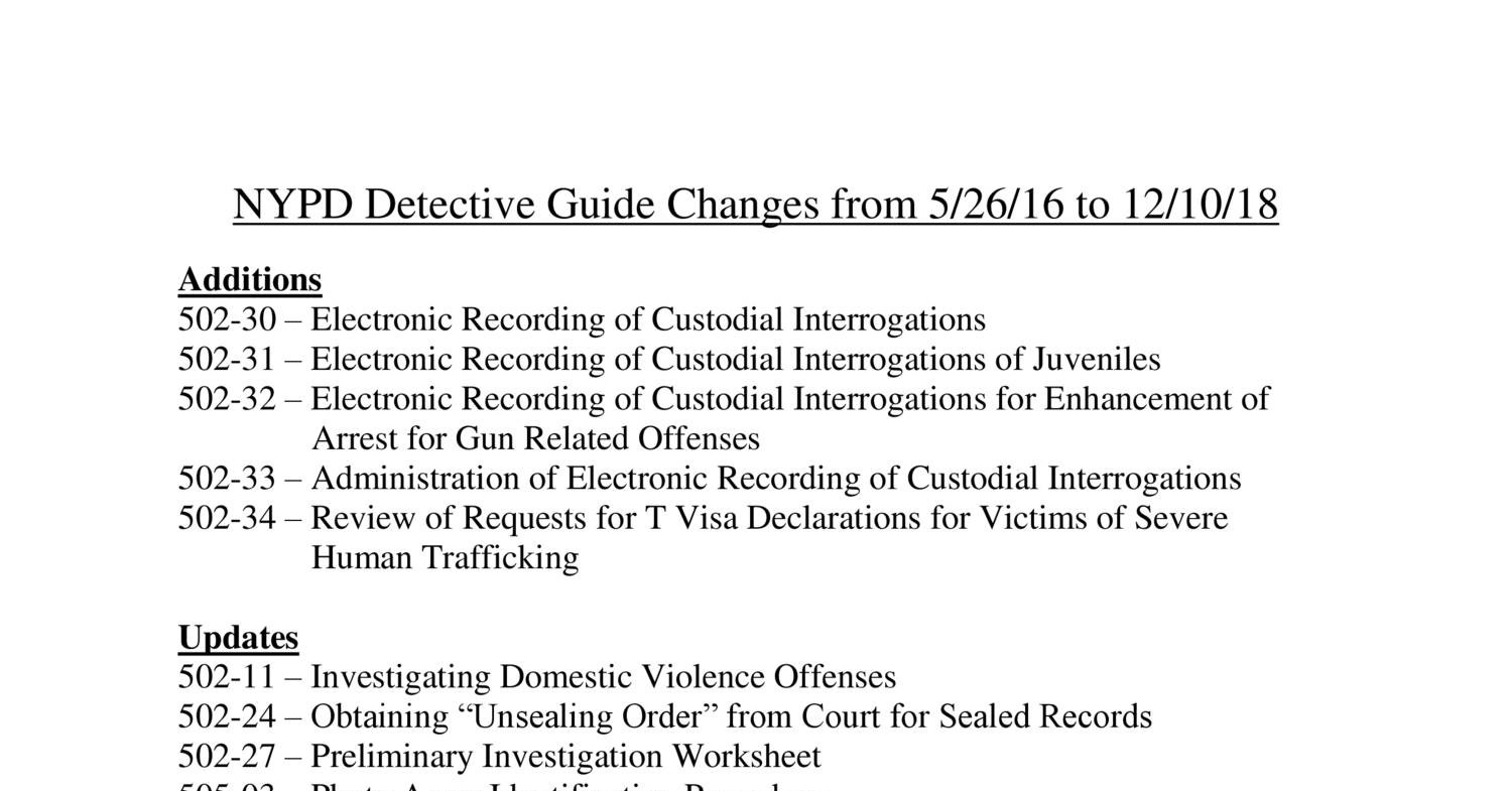 NYPD Detective Guide Changes from 5-26-16 to 12-10-18.pdf | DocDroid
