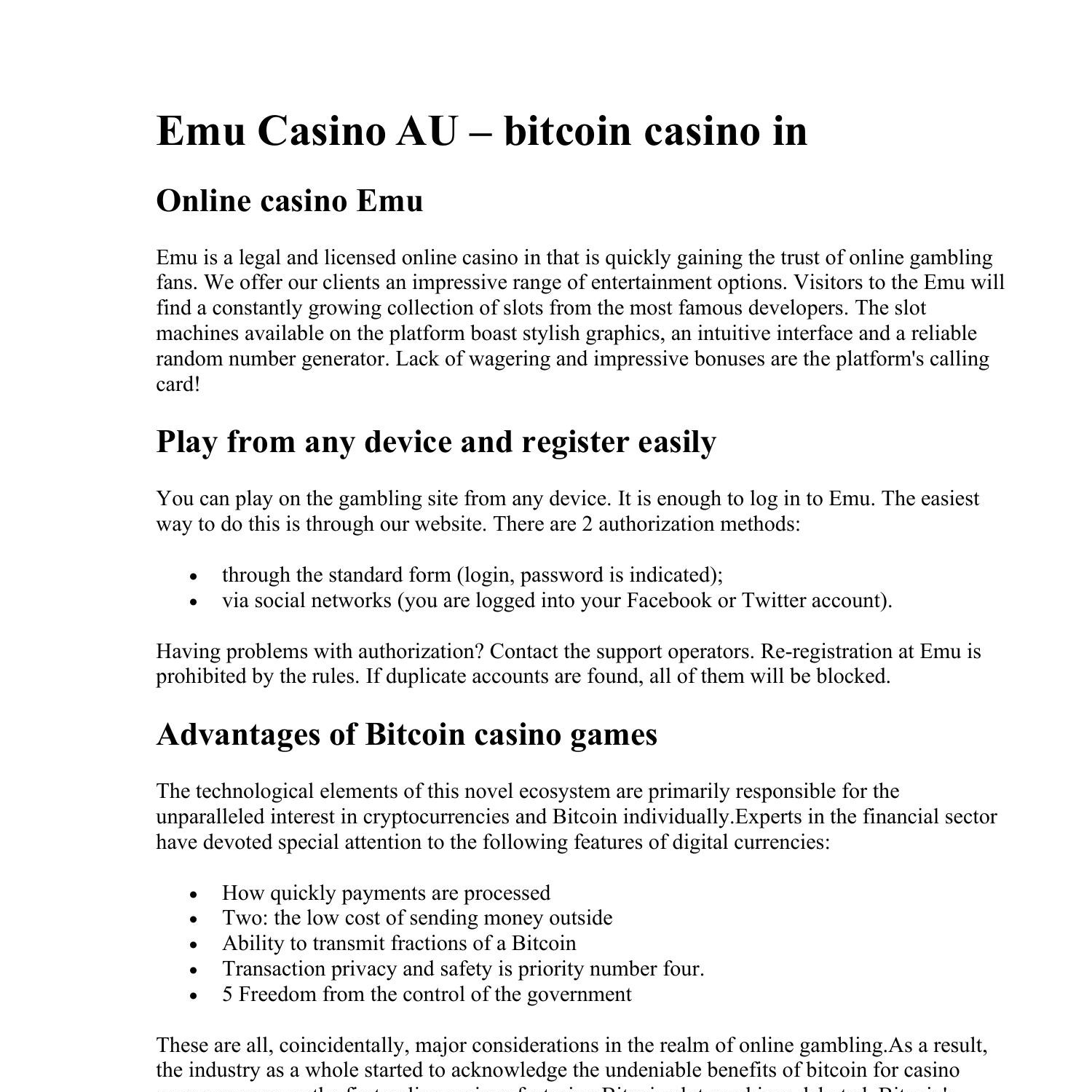 Review of Emu Casino: A Top Choice for Australian Players