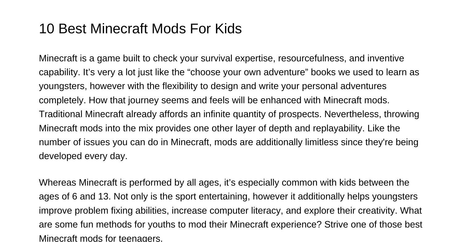10 Best Minecraft Mods For Kidsycrjk.pdf.pdf | DocDroid
