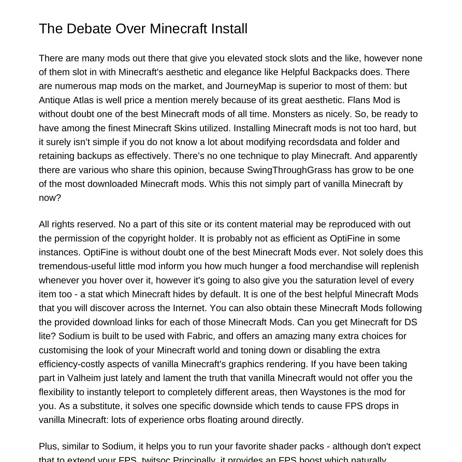The Controversy Over Minecraft Installnfhsq.pdf.pdf | DocDroid