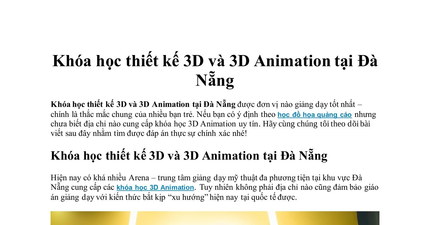 Khóa học thiết kế 3D và 3D Animation tại Đà Nẵ | DocDroid