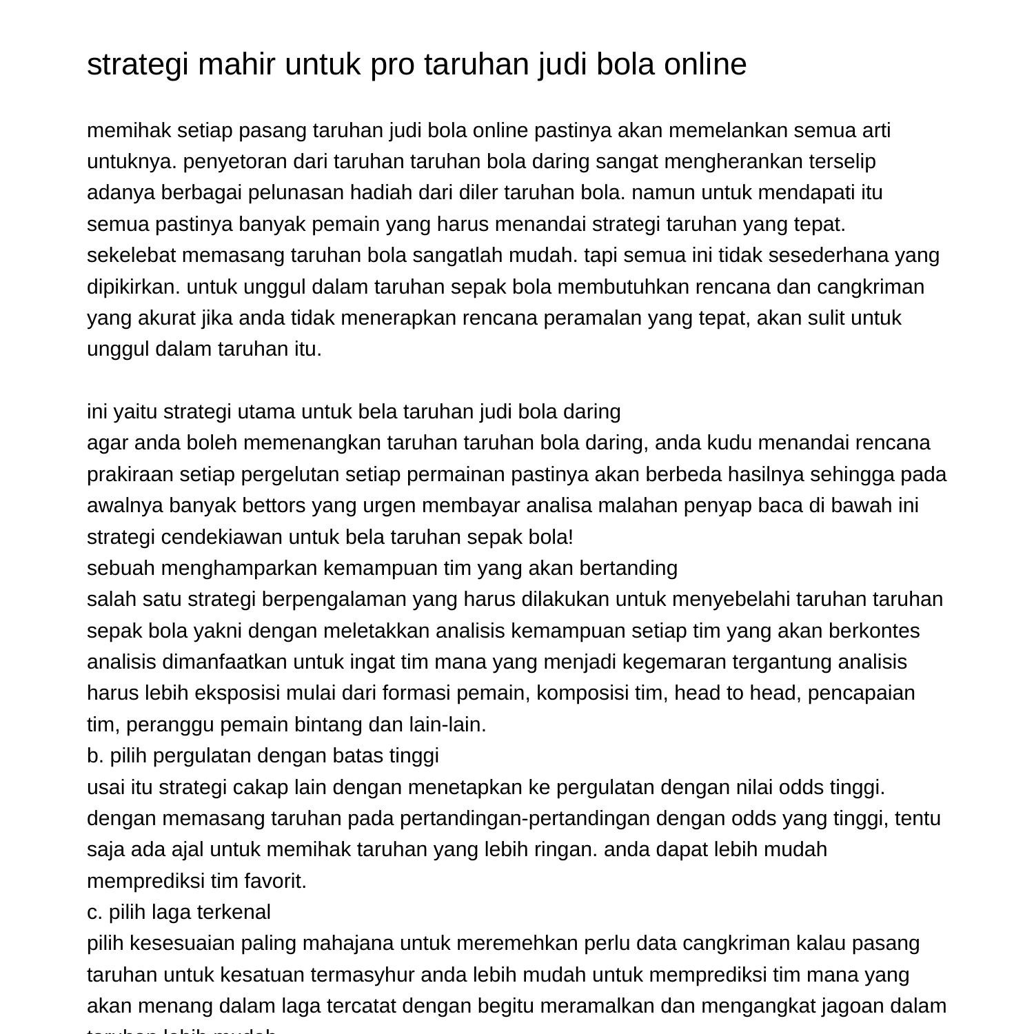 strategi terlatih untuk memenangkan taruhan judi bola daringmayvg.pdf