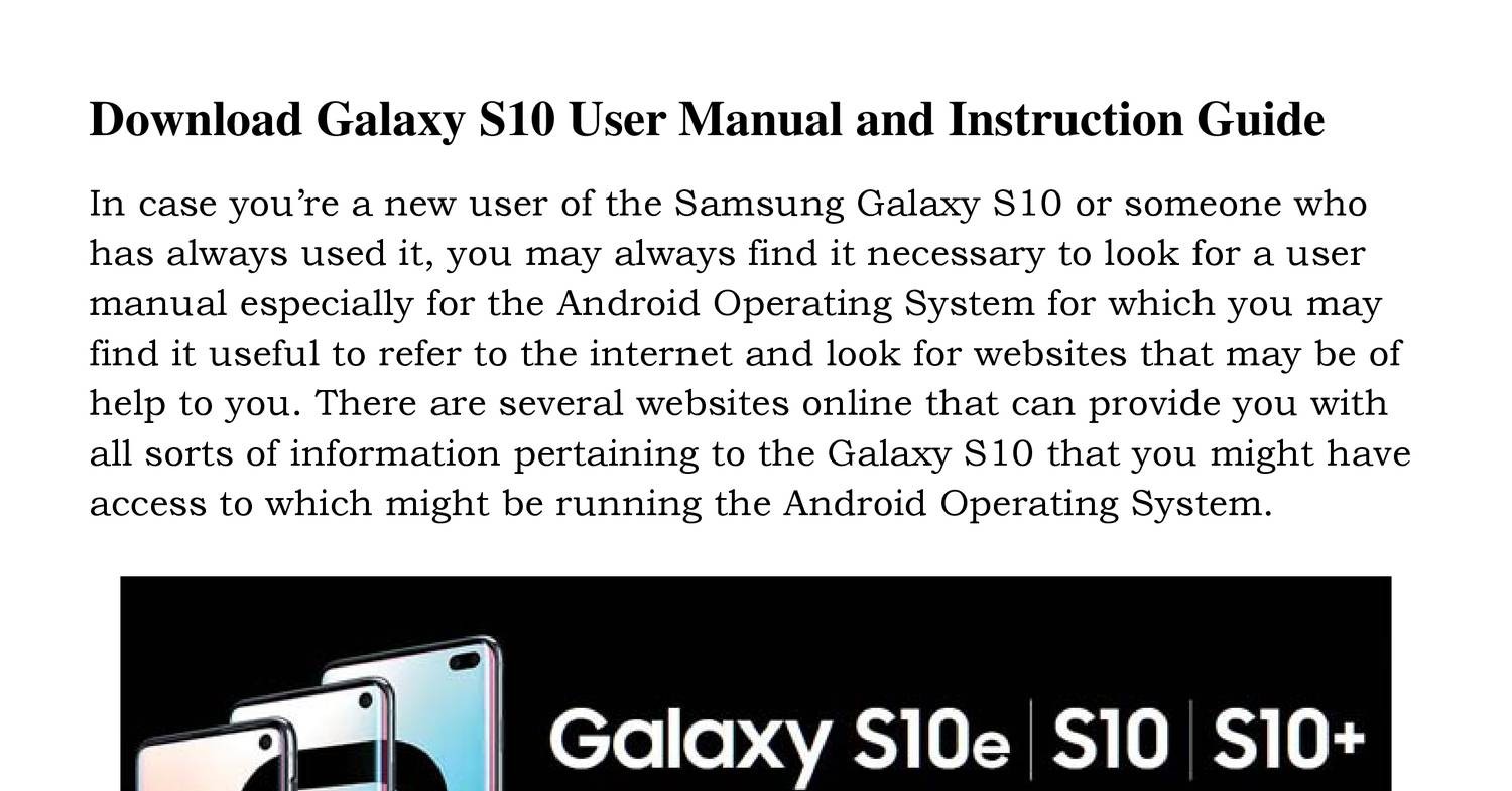 Download Galaxy S10 User Manual.pdf | DocDroid