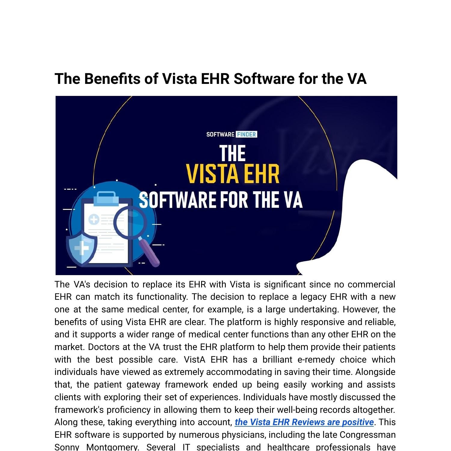 The Benefits of Vista EHR Software for the VA.pdf DocDroid