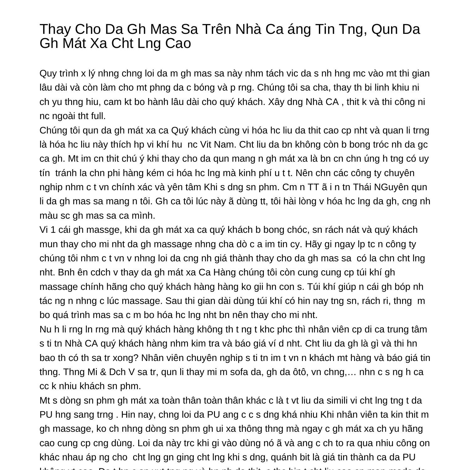 Thay Da Ghế Mát Xa Trên Nhà Cửa đáng Tin Tưởng Quấn Da Ghế Mas Sa Hóa ...