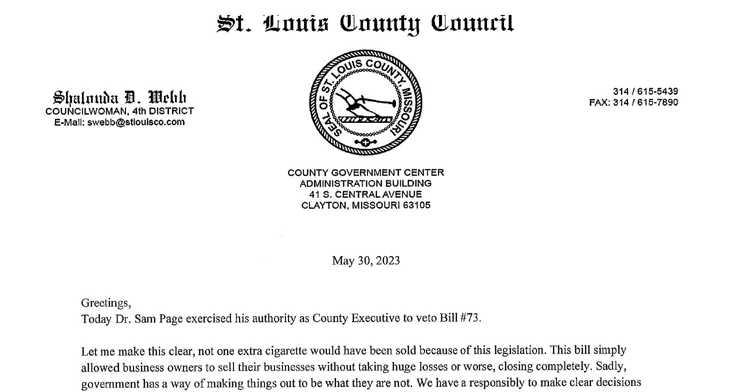 Letter re Veto of Bill 73 Tobacco Ordinance.pdf DocDroid