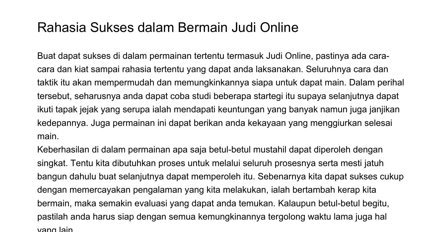 Rahasia Sukses dalam Bermain Judi Onlineuguhg.pdf.pdf | DocDroid