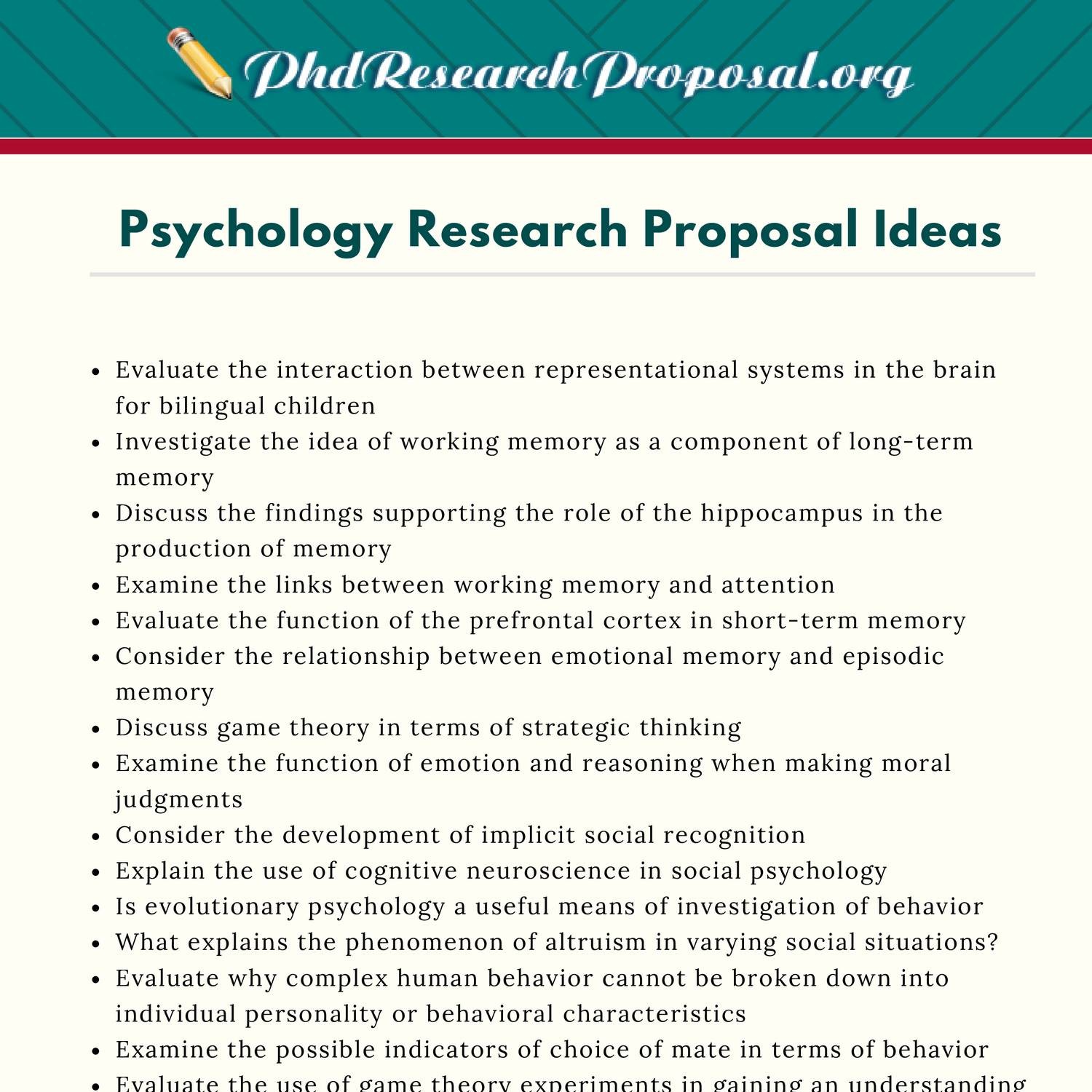 how to write a psychology research proposal