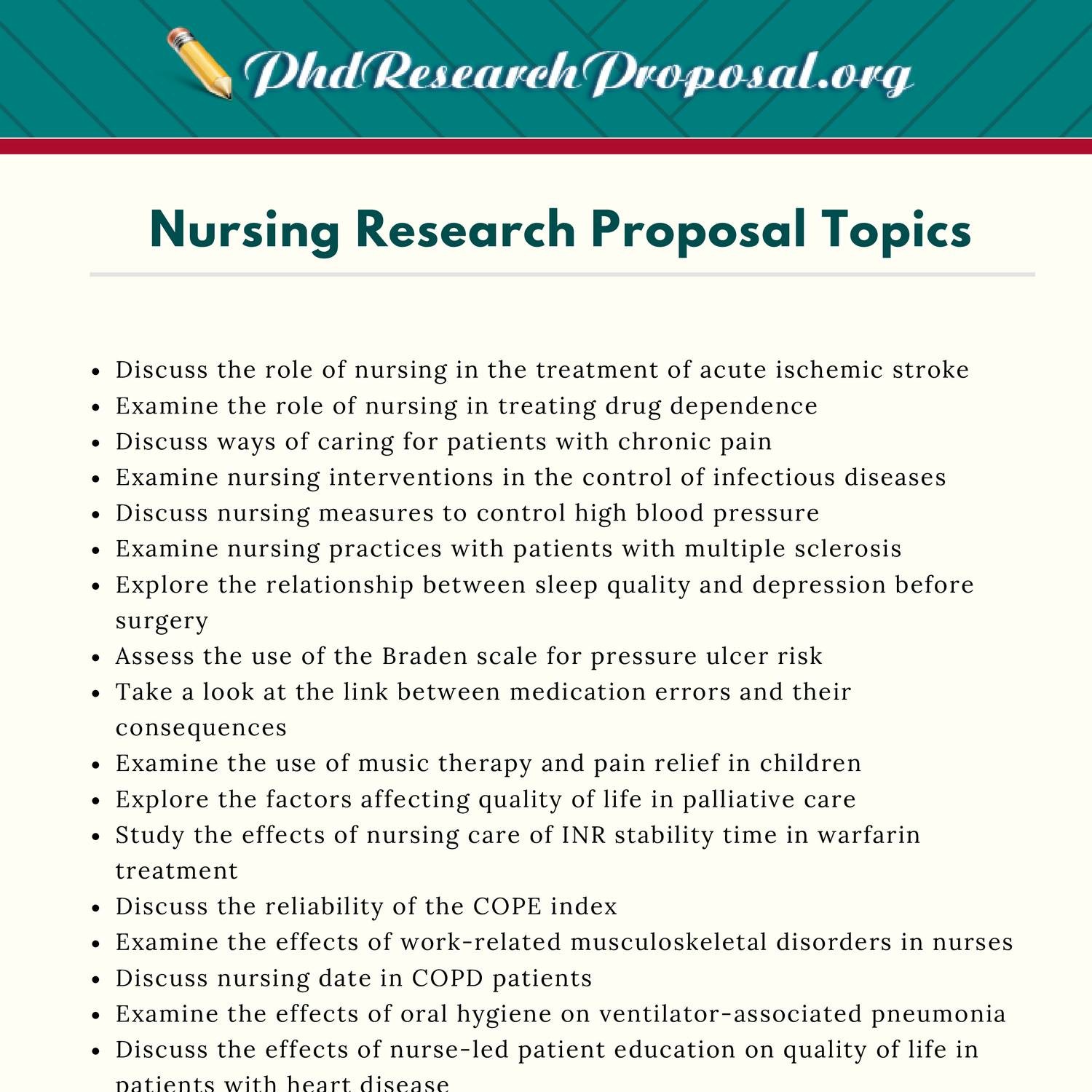 nursing research topics pdf