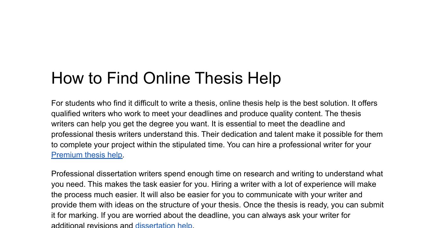 find thesis online